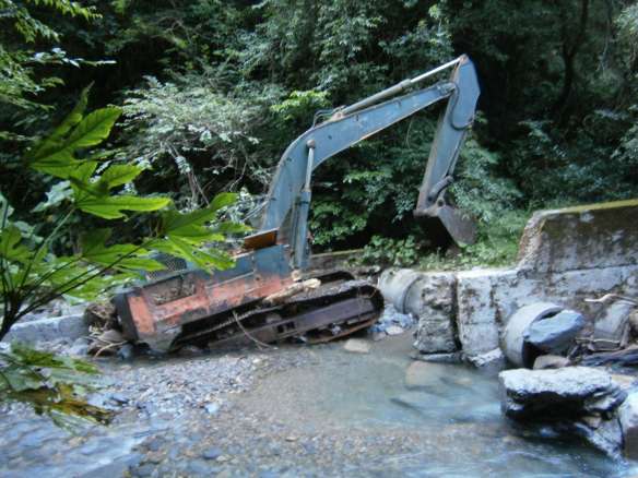 Long abandoned equipment on the old road.