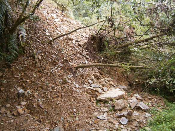 Some big landslides disrupted the first section of the route.