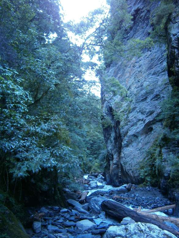Looming rock walls framed sections the river.