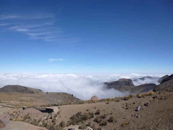 Looking south, above the clouds at the base of Orizaba.