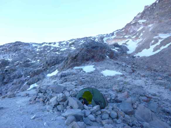 High camp below the labyrinth.