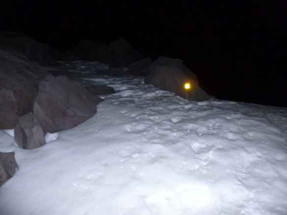 Reflective flags marked the route to the labyrinth's base.