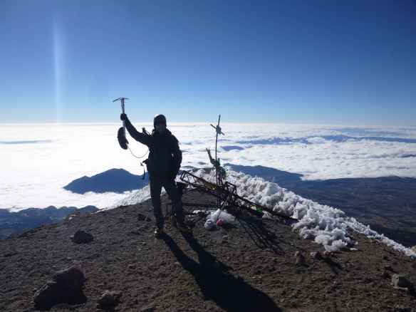 Feeling great in the sunshine on the summit!