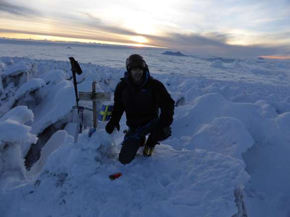 Tired and happy on the summit.
