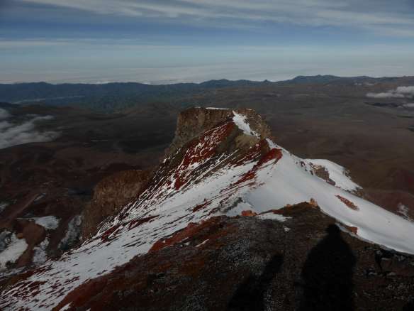 Looking down at el Castillo from the ridge above.