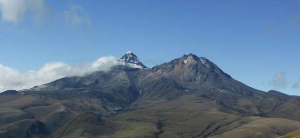 Illiniza Sur, left, and Illiniza Norte, right, as seen from near the summit of Corazon.