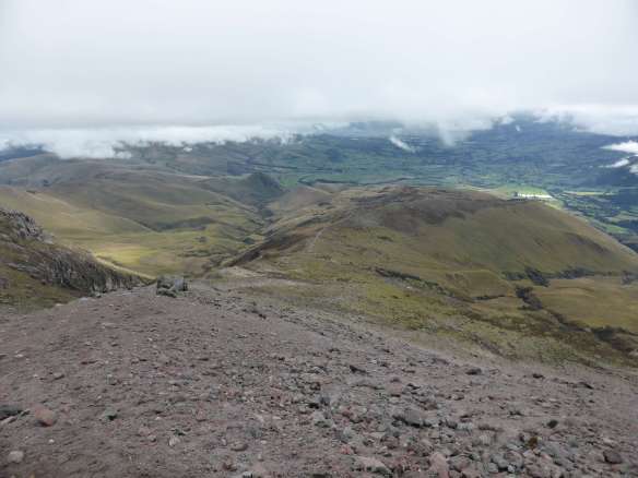Looking down the trail towards the parking lot, roughly halfway to the refuge.