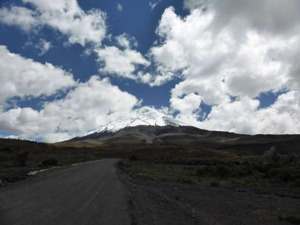 Driving towards the parking lot basecamp.