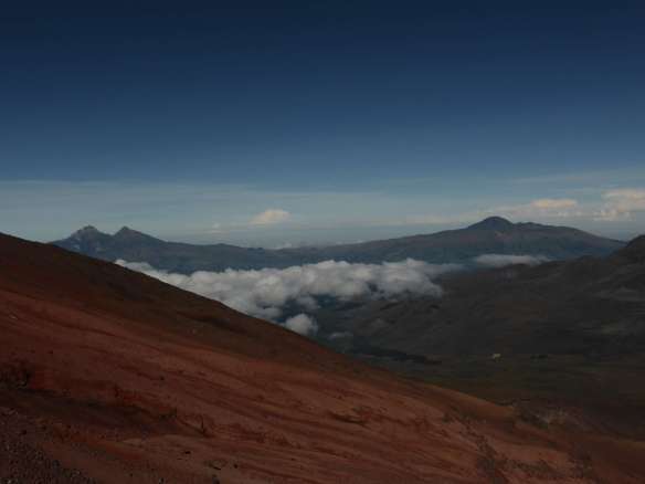 View from near the refuge.  The Illinizas to the left, Corazon to the right.