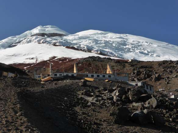 The Cotopaxi refuge under renovation.