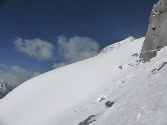 Looking towards the false west summit, from below the east summit.